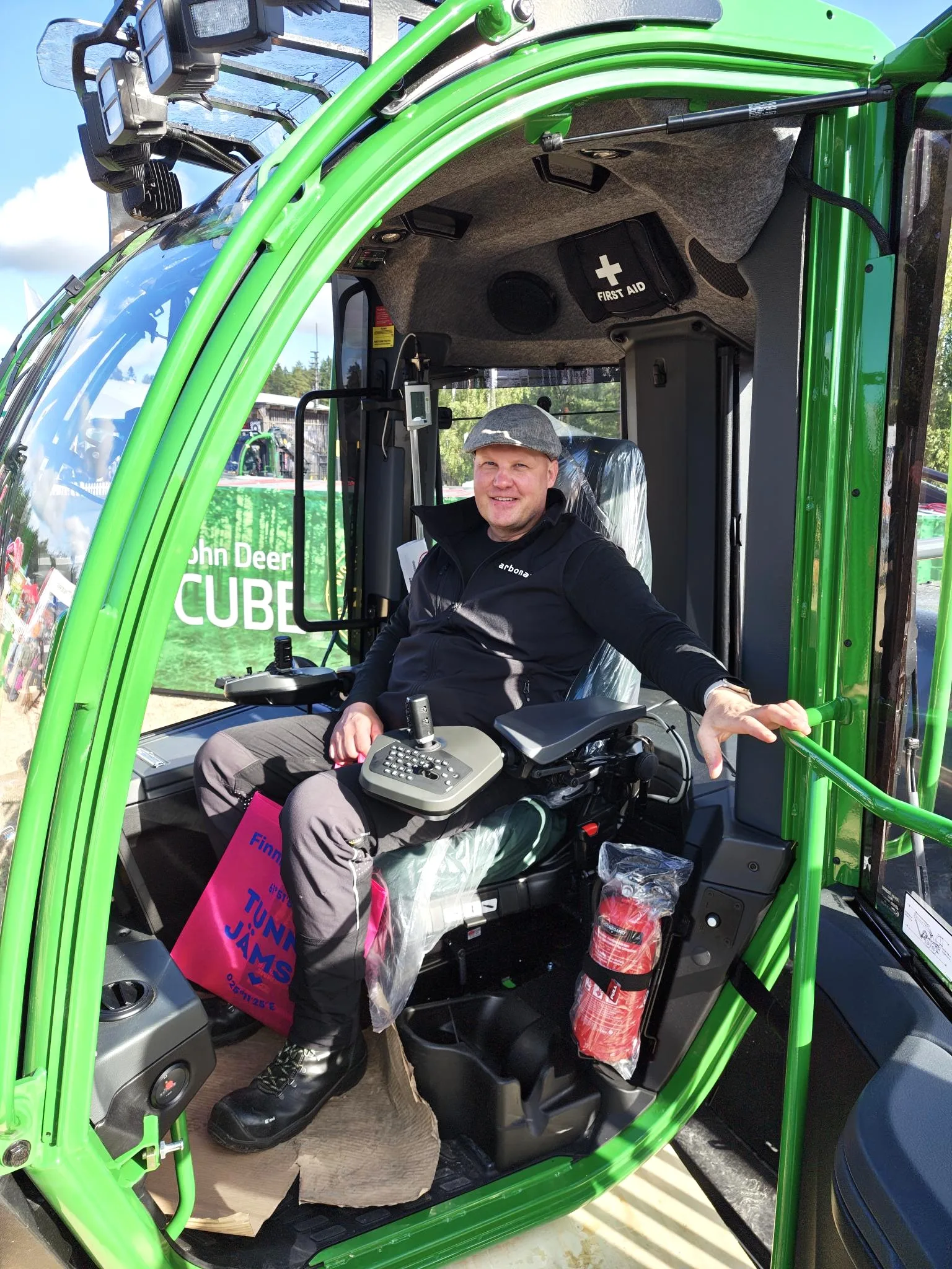 man inside a tractor