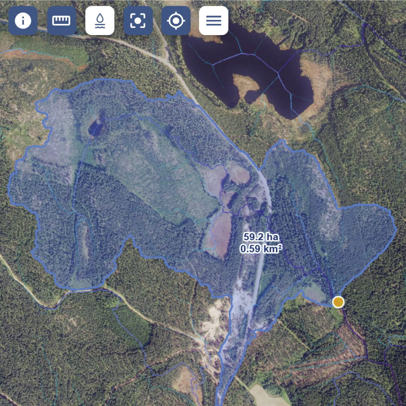 Catchment area definition in ArboAqua