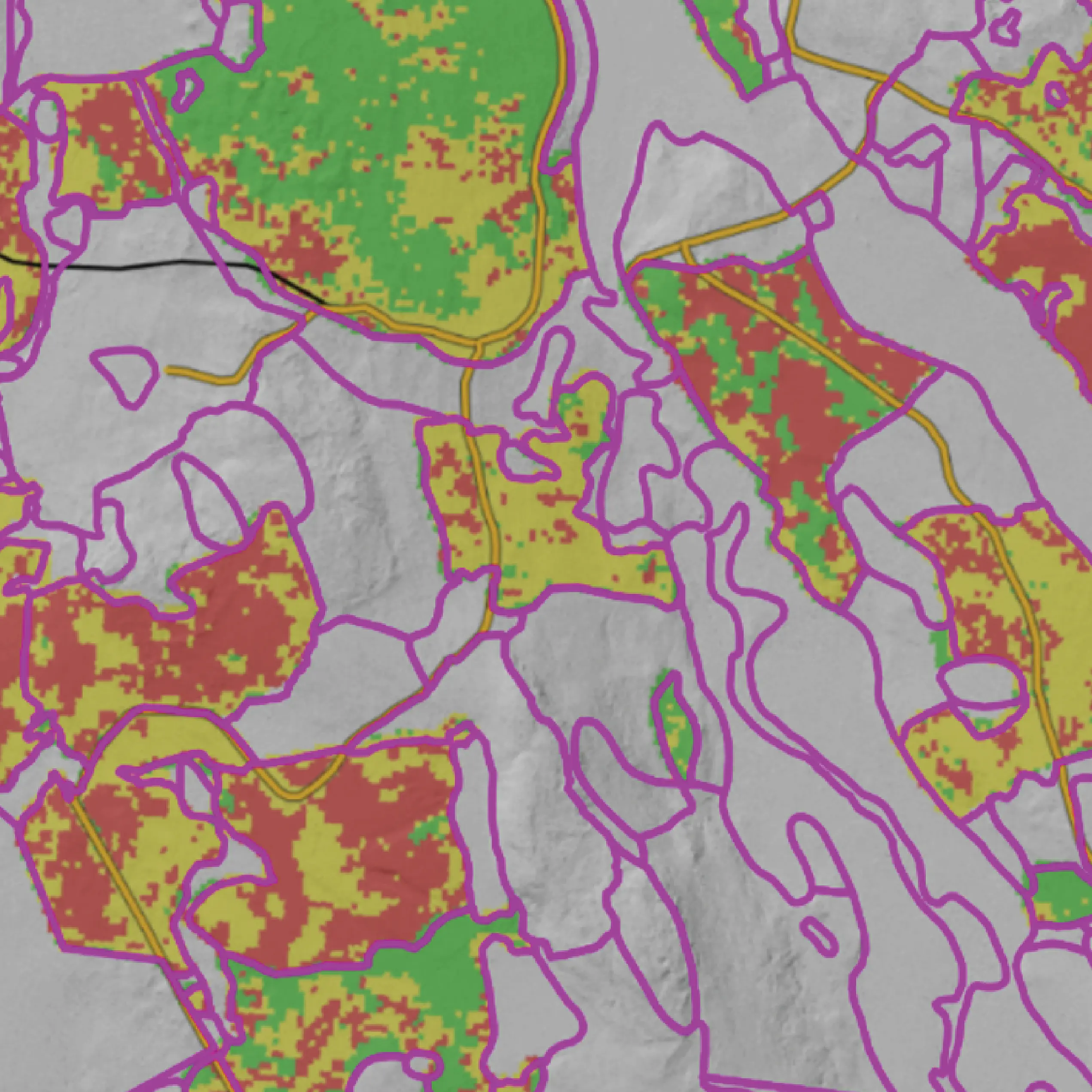 Tending forest operation map