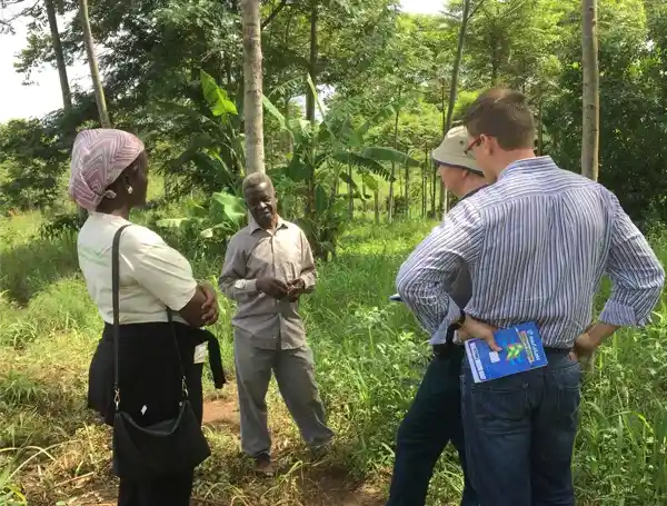 Arbonaut's team together with local experts in forest in Uganda