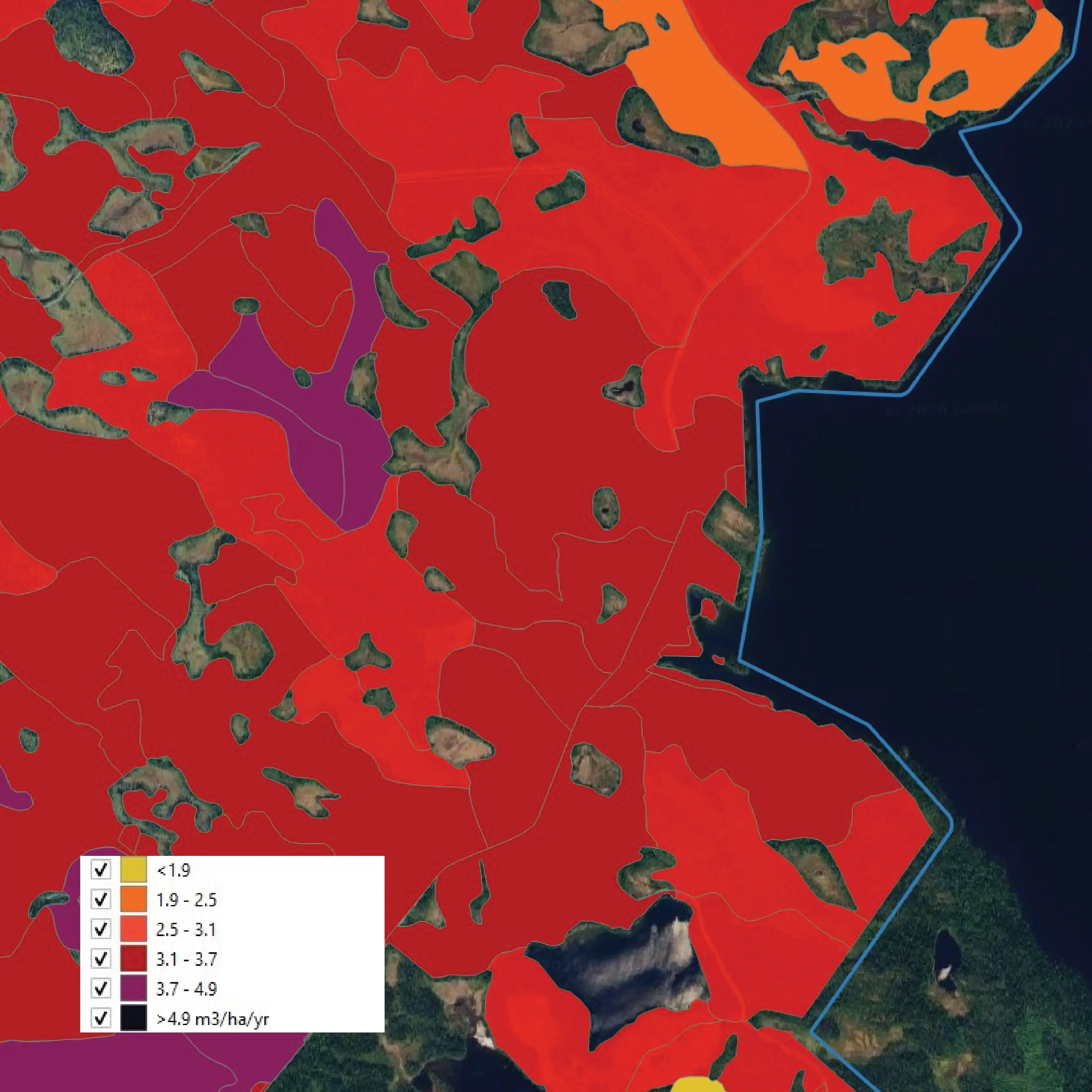 Site index of forests