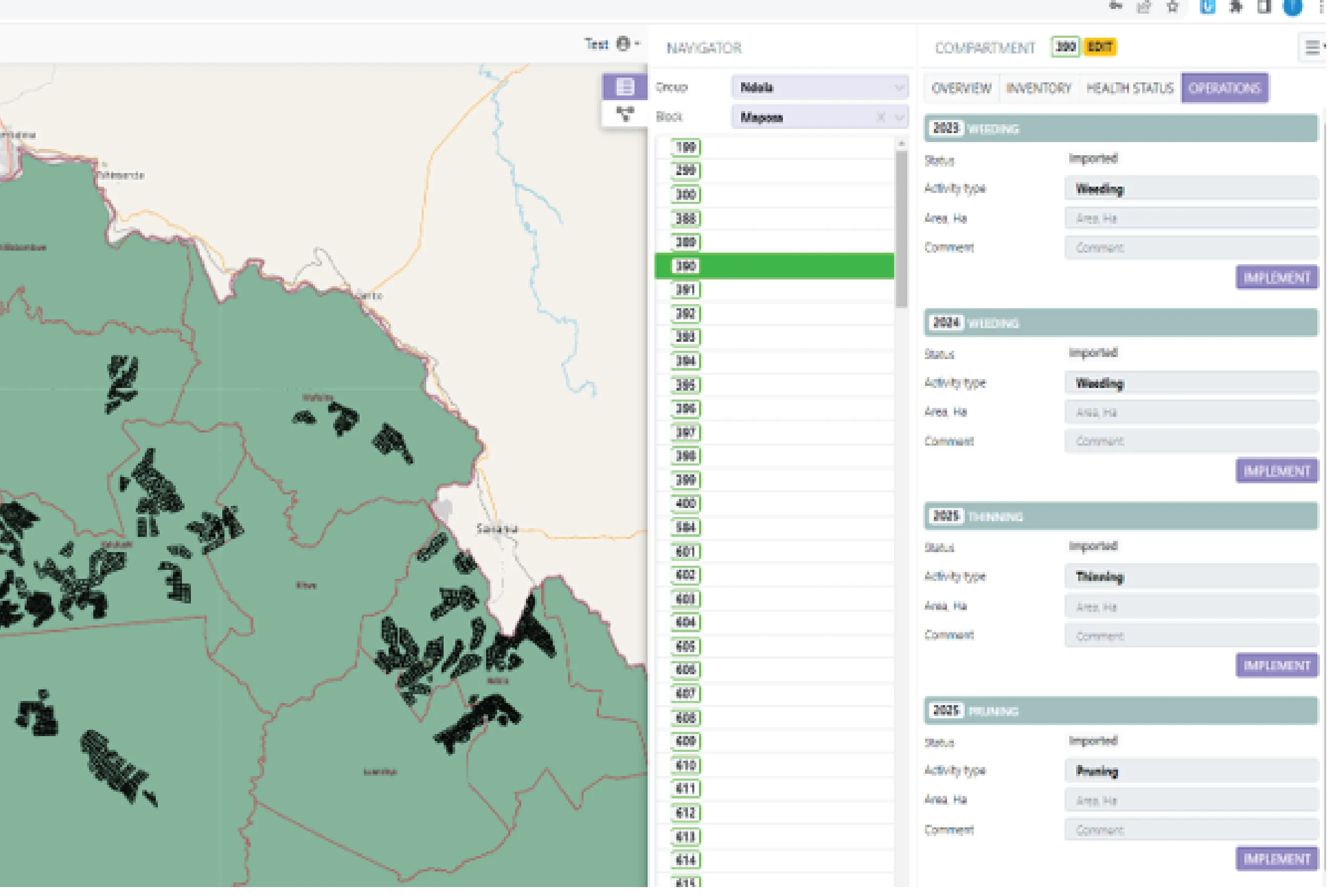 Forest Information Management System interface